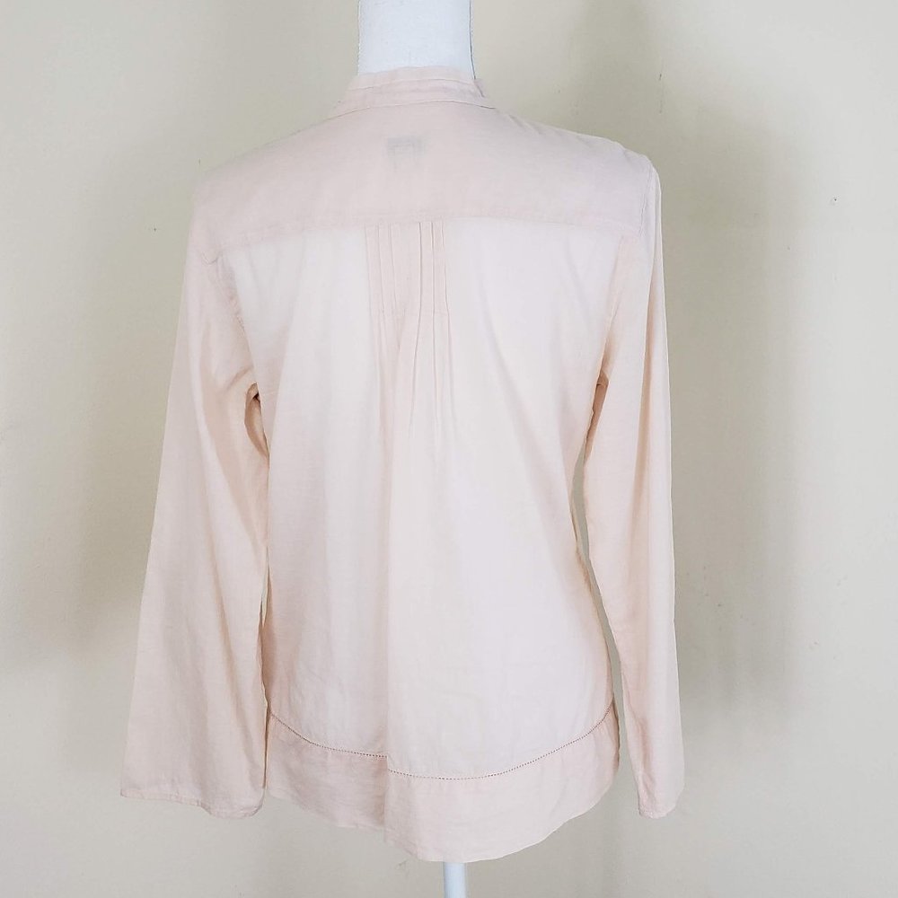 J.Jill Pleated Sheer Pintuck Top Blush Pink Small - Picture 4 of 9